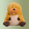 Sitting Yellow Beaver Plush