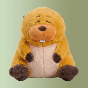 Sitting Yellow Beaver Plush